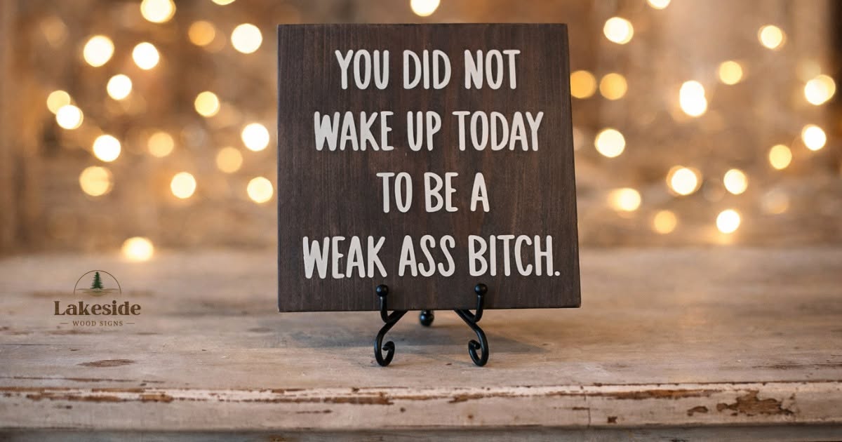 You Did Not Wake Up Today To Be A Weak Ass Bitch sign